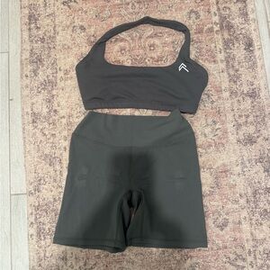 Women's khaki Active Shorts and Halter bra